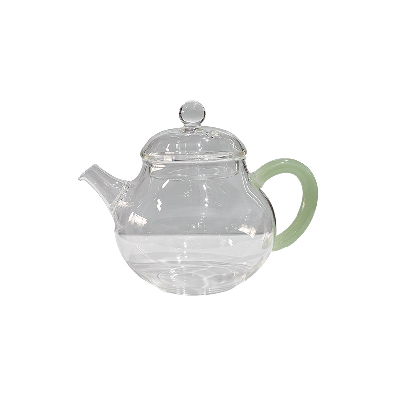 Ceainic din sticlă borosilicată rezistentă la temperatură, cu filtru pentru ceai de flori și ceai verde, ceainic din sticlă pentru o persoană, set Kung Fu ceai
