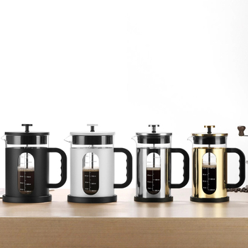 French press din sticlă borosilicată de înaltă rezistență, cu filtru din oțel inoxidabil, pentru uz casnic - cafea pregătită manual și infuzor de ceai