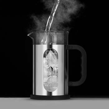 French press din sticlă borosilicată de înaltă rezistență, cu filtru din oțel inoxidabil, pentru uz casnic - cafea pregătită manual și infuzor de ceai