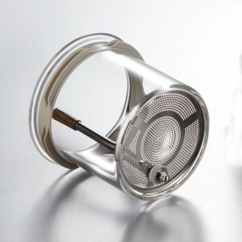 Chen An oală cu interior transparent, capac din oțel inoxidabil și lemn de nuc, separare ceai-apă la birou, design modern minimalist