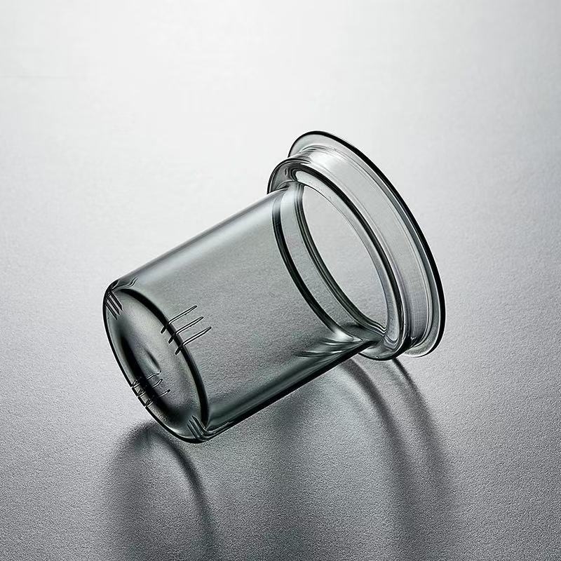 Chen An oală cu interior transparent, capac din oțel inoxidabil și lemn de nuc, separare ceai-apă la birou, design modern minimalist