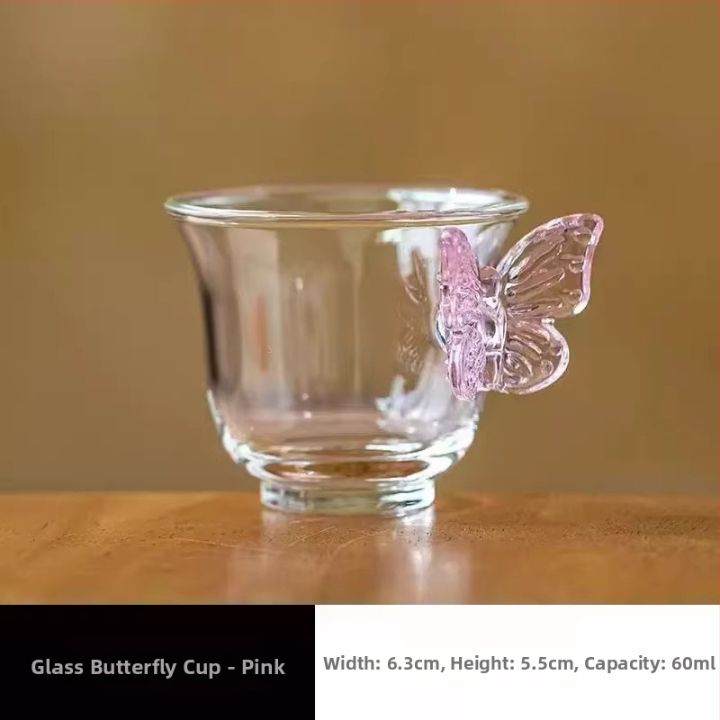 Ceainic din sticlă în formă de fluture, rezistent la căldură, cu filtru, ceainic mic pentru Gongfu