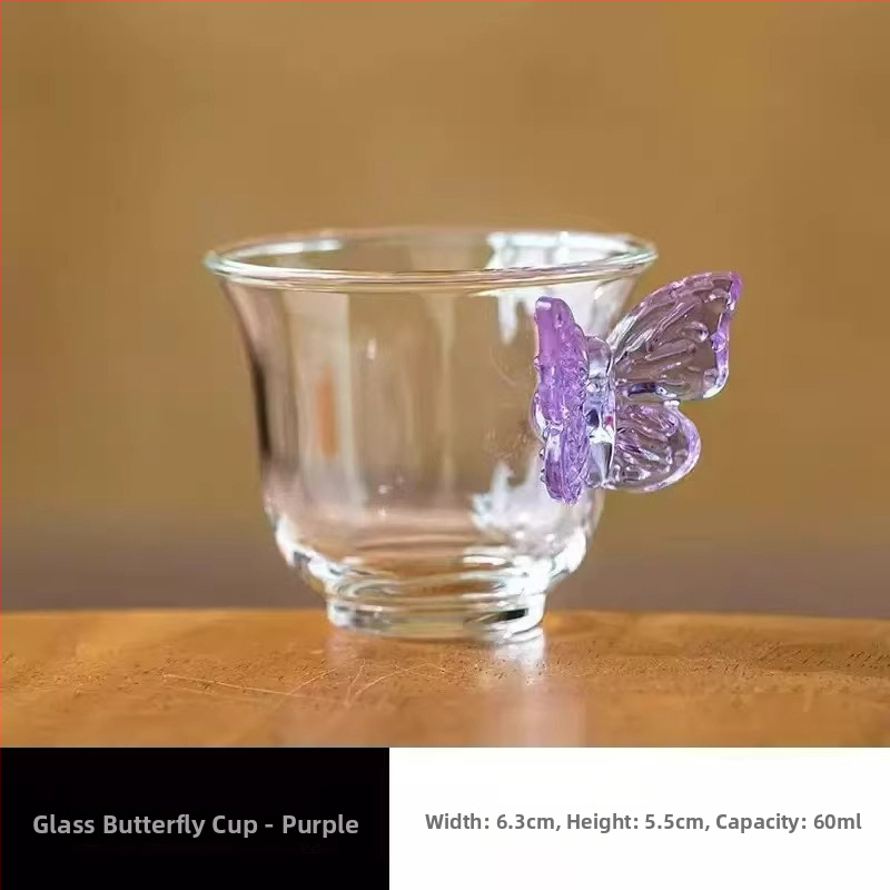 Ceainic din sticlă în formă de fluture, rezistent la căldură, cu filtru, ceainic mic pentru Gongfu