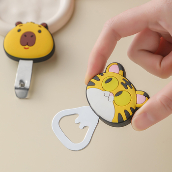 Deschizător magnetic pentru sticle, cu design de desen animat, din oțel inoxidabil, magnet de frigider drăguț pentru deschiderea berii