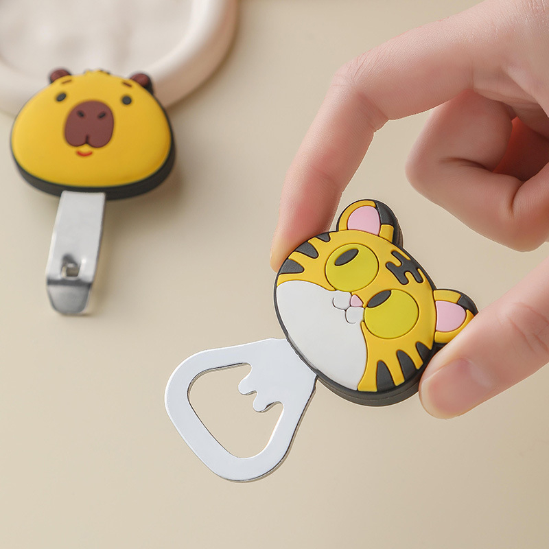 Deschizător magnetic pentru sticle, cu design de desen animat, din oțel inoxidabil, magnet de frigider drăguț pentru deschiderea berii