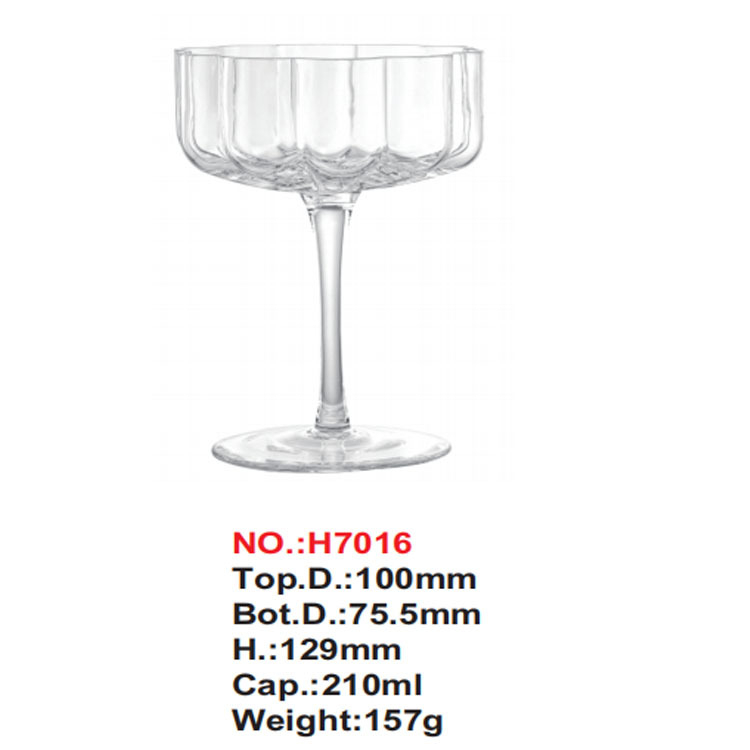 Pahar de vin cu dungi, pentru uz casnic, pahar înalt de șampanie, stil retro, cu atmosferă