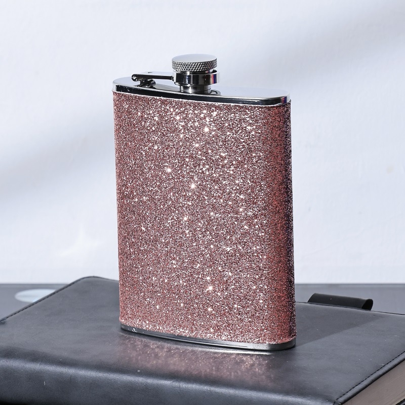 Sticlă din oțel inoxidabil de 8 oz pentru vin sau băuturi spirtoase, pentru camping în aer liber, recipient DIY portabil pentru petreceri