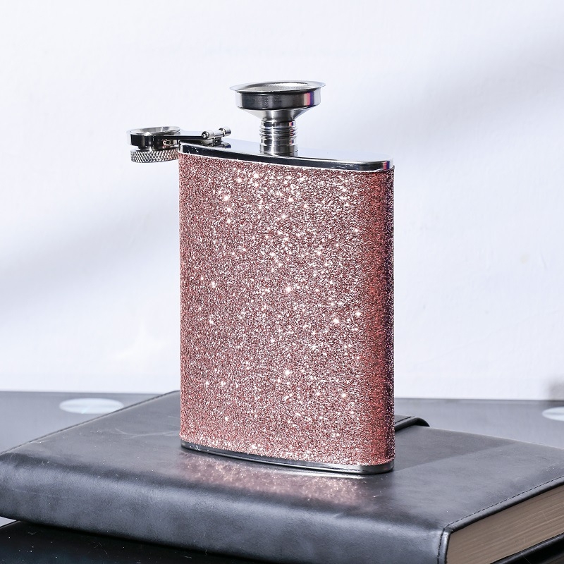 Sticlă din oțel inoxidabil de 8 oz pentru vin sau băuturi spirtoase, pentru camping în aer liber, recipient DIY portabil pentru petreceri