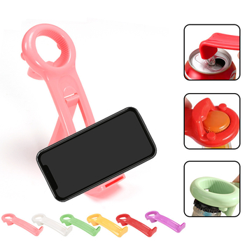 Deschizător de sticle 4 în 1 și suport pentru telefon, deschizător de conserve din plastic colorat, portabil pentru bere