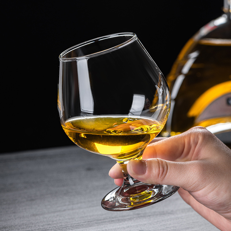 Libbey pahar de brandy, picior scurt, gros, formă de lalea, stil european, pahar de vin