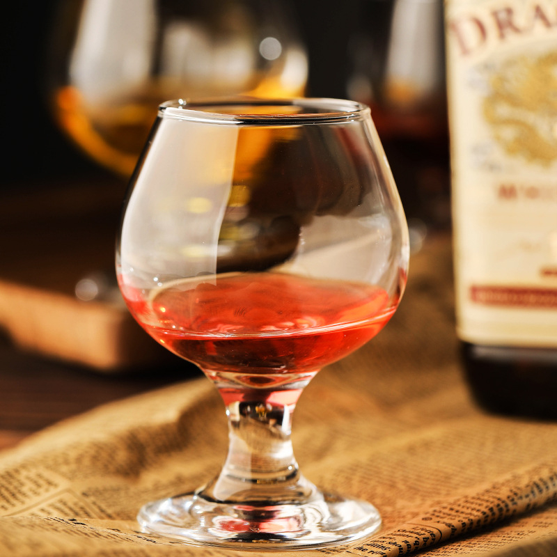 Pahar de brandy cu picior scurt, pentru vin roșu și whisky, pahar din sticlă cu corp mare, 301–400 ml