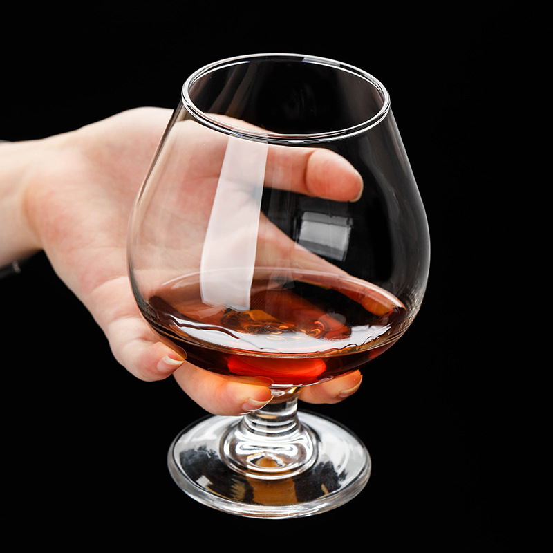 Pahar de brandy cu picior scurt, pentru vin roșu și whisky, pahar din sticlă cu corp mare, 301–400 ml