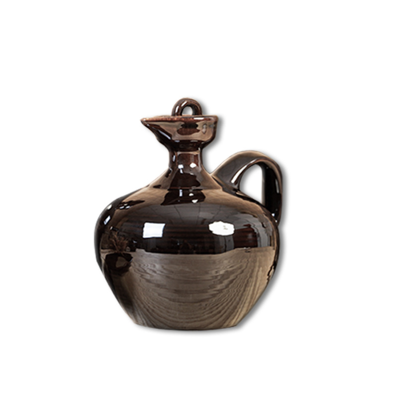 Vas ceramic pentru vin în stil antic, recipient tradițional din teracotă pentru vin, sticlă de vin, 1 jin, 2 jin, 3 jin, 5 jin