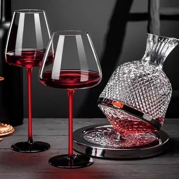 Saint Mes set decantator cristal pentru vin roșu cu turn de șampanie