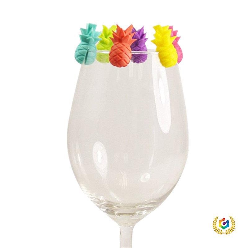 Marcator creativ pentru pahare de vin cu unicorn și ananas – etichetă de identificare din silicon