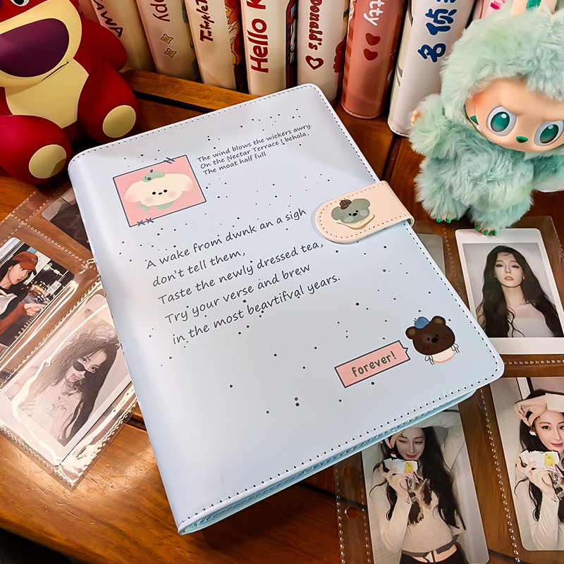 Album foto A5 cu 4 cadrane pentru Polaroid, mic organizator de carduri, carnet cu foi detașabile, husă personalizabilă