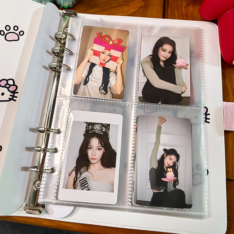 Album foto A5 cu 4 cadrane pentru Polaroid, mic organizator de carduri, carnet cu foi detașabile, husă personalizabilă