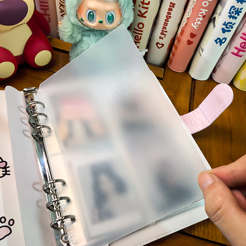 Album foto A5 cu 4 cadrane pentru Polaroid, mic organizator de carduri, carnet cu foi detașabile, husă personalizabilă