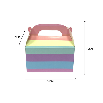 Cutii cadou din carton colorate pentru zile de naștere, torturi și bomboane – set de 6
