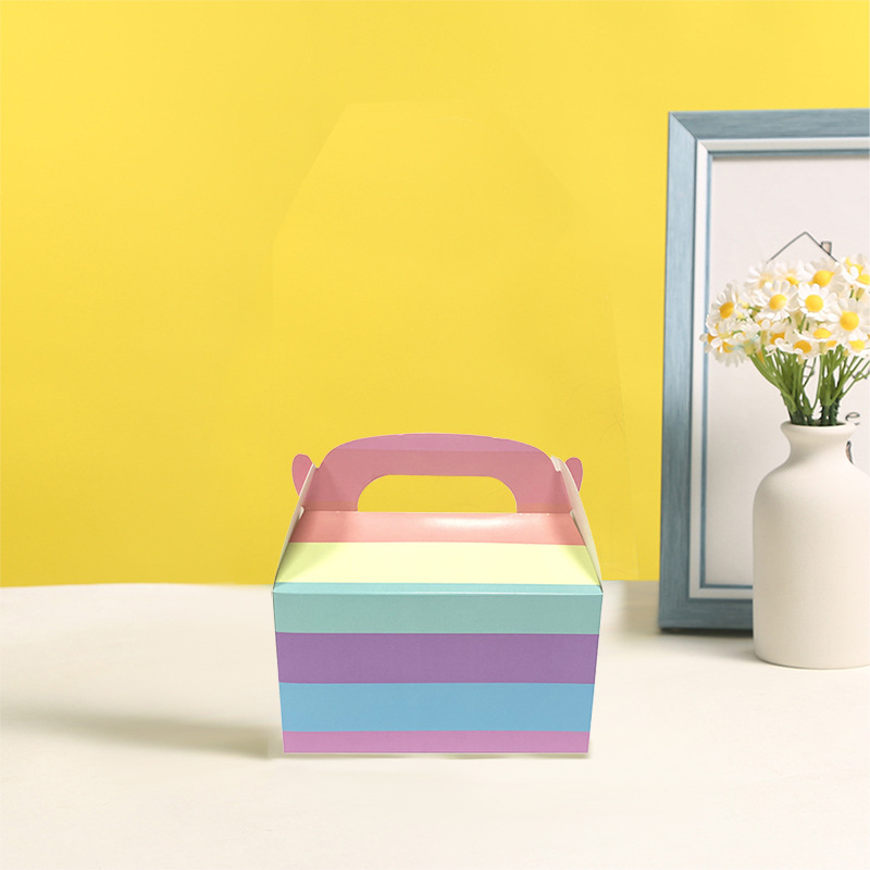 Cutii cadou din carton colorate pentru zile de naștere, torturi și bomboane – set de 6