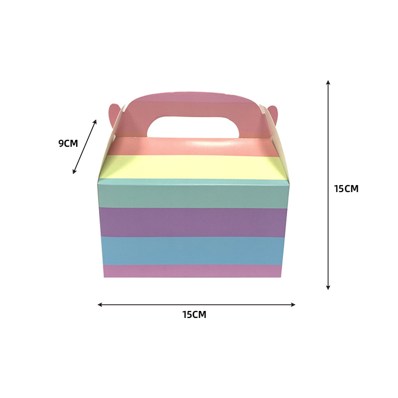 Cutii cadou din carton colorate pentru zile de naștere, torturi și bomboane – set de 6