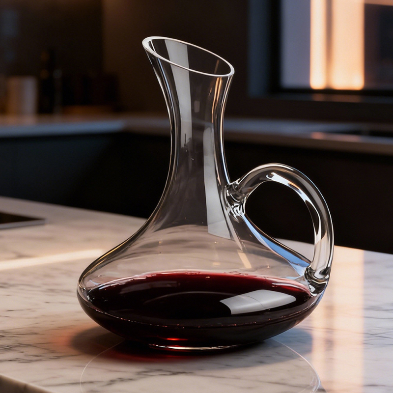 Decantor din cristal pentru vin roșu, capacitate 1000 ml, pentru uz casnic și restaurante elegante.