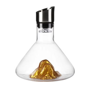 Decantator de vin cu capac, stil cascadă, sticlă fără plumb