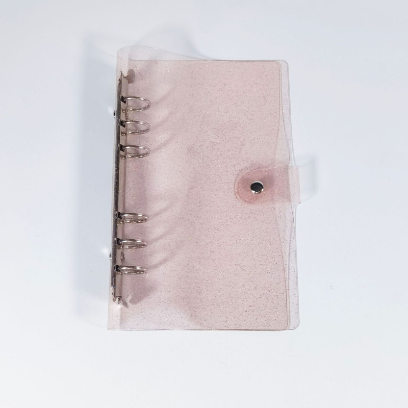 Album foto transparent cu pagini detașabile și trei inele, pentru fotografii de 3 inchi și cărți de vizită