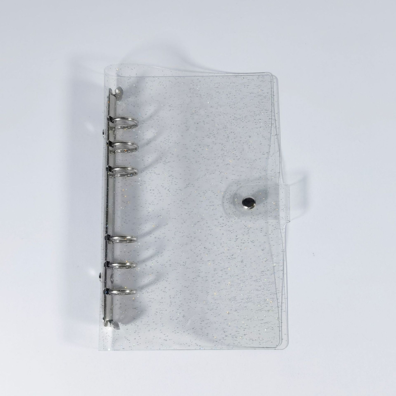 Album foto transparent cu pagini detașabile și trei inele, pentru fotografii de 3 inchi și cărți de vizită