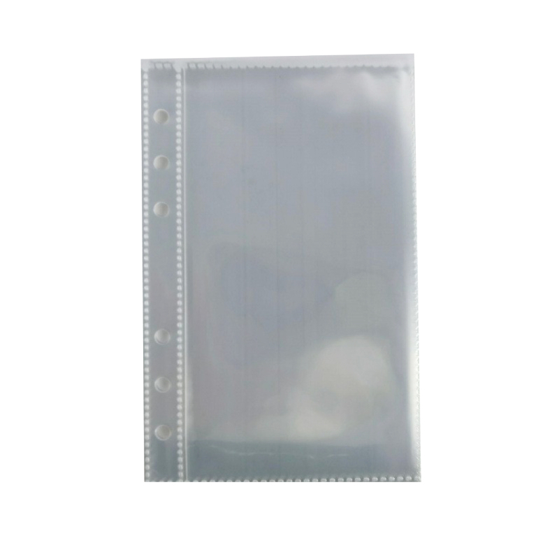 Album foto transparent cu pagini detașabile și trei inele, pentru fotografii de 3 inchi și cărți de vizită