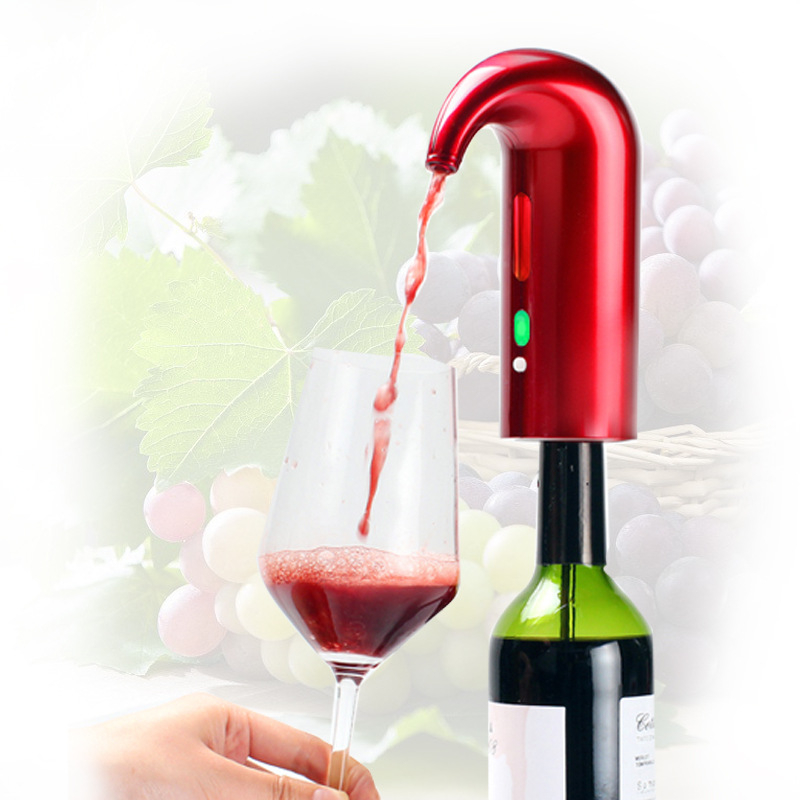 Decantor electric pentru vin roșu cu aerator și robinet de turnare, dozare