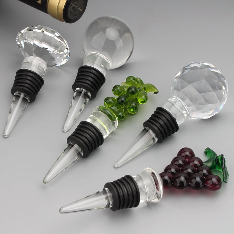 Dop de sticlă cristal pentru sticla de vin, transparent, decor modern pentru casă, cadou de nuntă