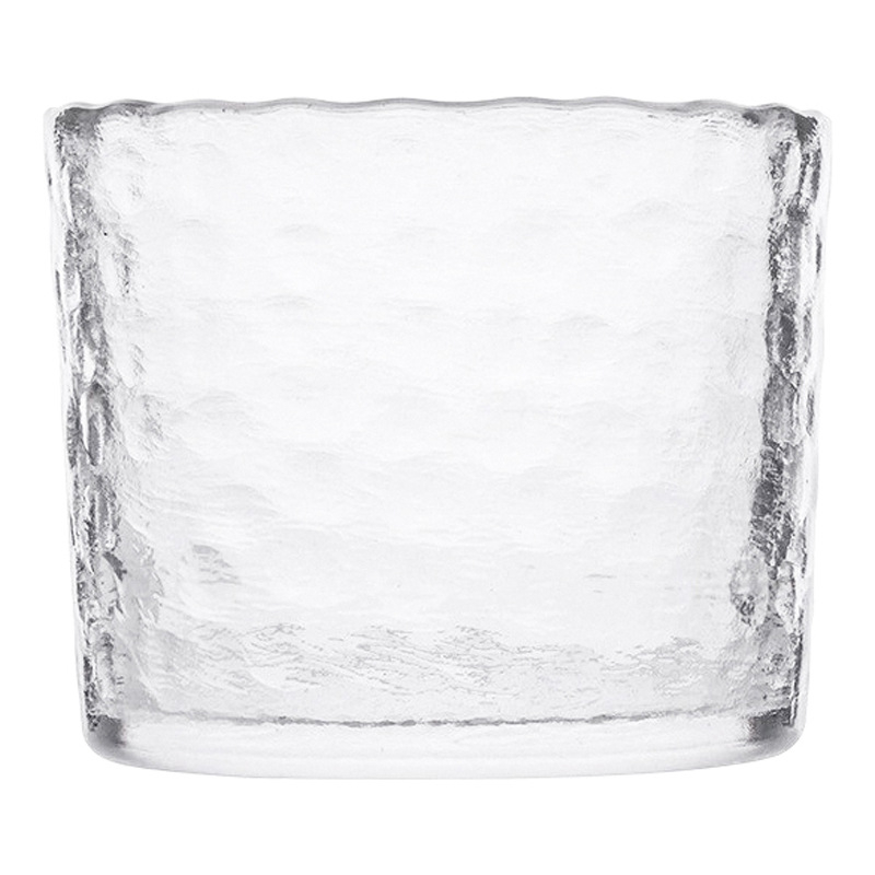 Set japonez din sticlă pentru sake — realizat manual, 1 carafă și 3 pahare, textură ciocănită, set cadou