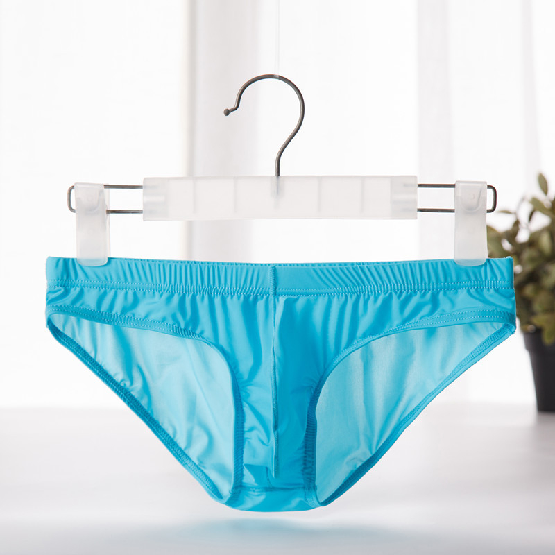 Muške gaćice Ice Silk s U-kontura džepom, ultra tanke, pletene, jednobojne