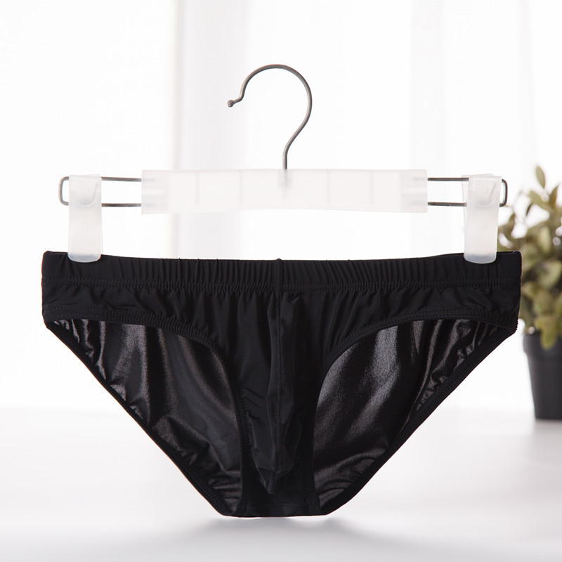 Muške gaćice Ice Silk s U-kontura džepom, ultra tanke, pletene, jednobojne