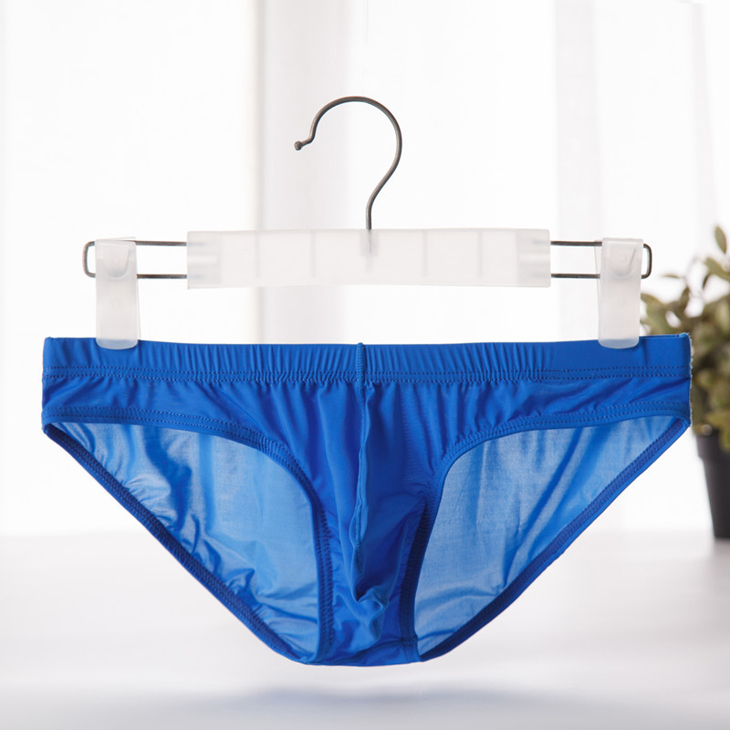 Muške gaćice Ice Silk s U-kontura džepom, ultra tanke, pletene, jednobojne