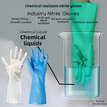 Nitrilové rukavice, odolné voči olejom, kyselinám a zásadám, odolné voči korózii a chemikáliám, proti prepichnutiu, zosilnené, priemyselné