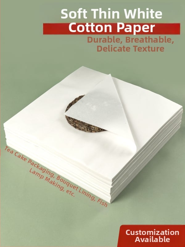 Hârtie albă din bumbac pentru ambalarea ceaiului Pu'er; 375 g hârtie de ambalaj Pu'er; 200 g hârtie din bumbac pentru ceai în batoane; 100 g hârtie din bumbac pentru ceai