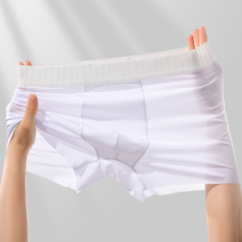 Muške bokserice Ice Silk, prozračne i udobne, s Mulberry svilom u preponama, jednobojne