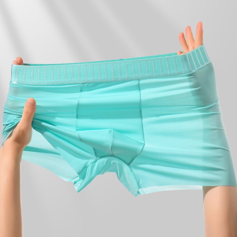Muške bokserice Ice Silk, prozračne i udobne, s Mulberry svilom u preponama, jednobojne