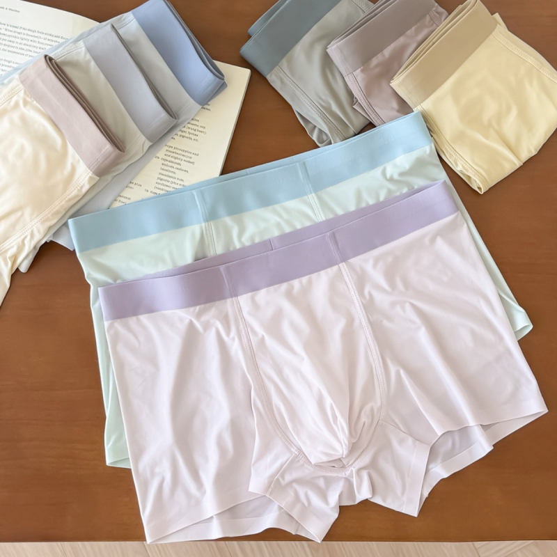 Nova boja za proljeće-ljeto: izuzetno tanke, prozračne muške gaćice od Ice Silk s pamukom u U-obliku, antibakterijske, brzo sušeće.