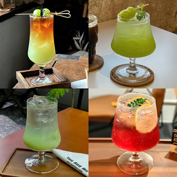 Pahar scurt din sticlă în stil Ins pentru cocktailuri, vin, sifon și apă carbogazoasă, cu senzație premium
