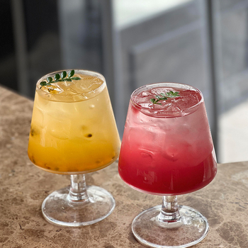 Pahar scurt din sticlă în stil Ins pentru cocktailuri, vin, sifon și apă carbogazoasă, cu senzație premium