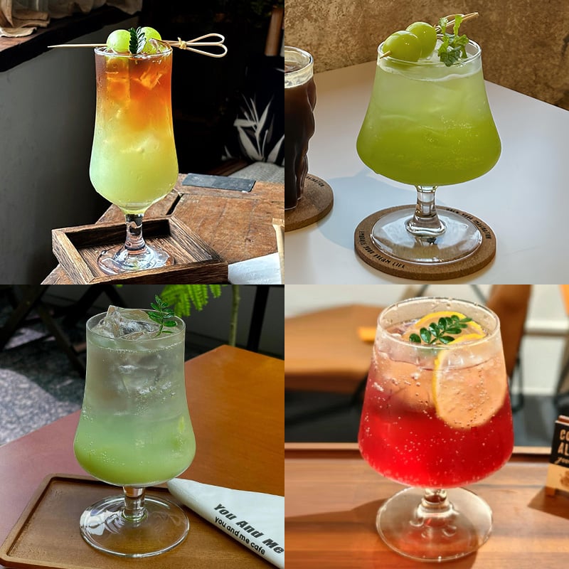 Pahar scurt din sticlă în stil Ins pentru cocktailuri, vin, sifon și apă carbogazoasă, cu senzație premium