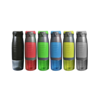 sticlă de apă din plastic pentru activități sportive în aer liber, cu capacitate mare și compartiment de depozitare, portabilă pentru fitness și camping