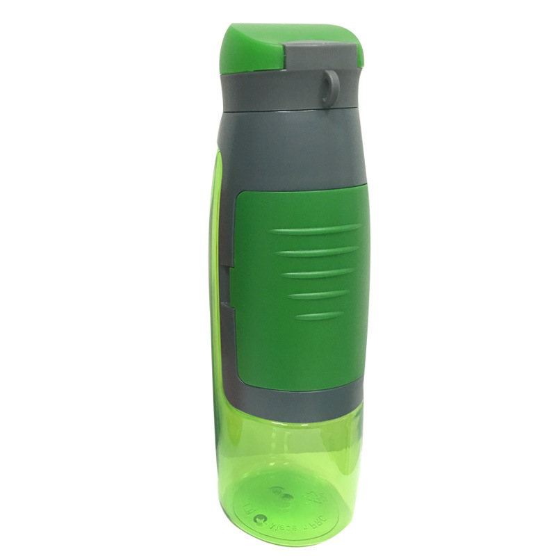 sticlă de apă din plastic pentru activități sportive în aer liber, cu capacitate mare și compartiment de depozitare, portabilă pentru fitness și camping