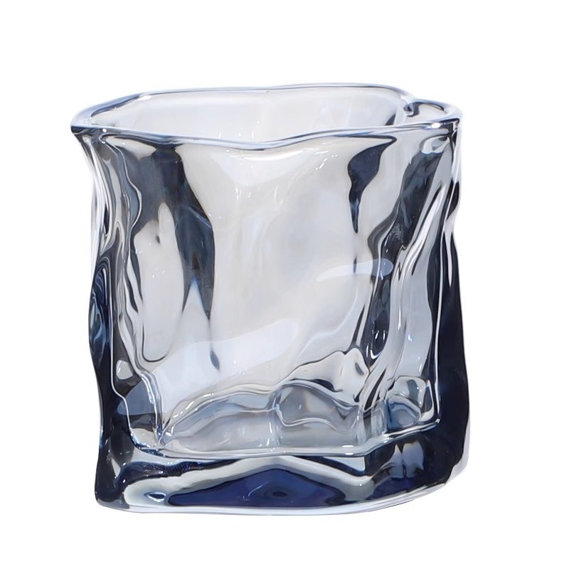 Pahar din sticlă rezistentă la temperaturi, cu formă neregulată, fără mâner, pentru bere, whisky și vin