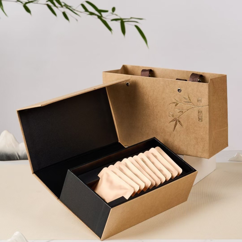 Cutie de depozit Pu'er pentru ceai, 10 plicuri; Cutie de ambalare pentru 25 bucăți ceai biscuiți 30 g; Cutie cadou goală