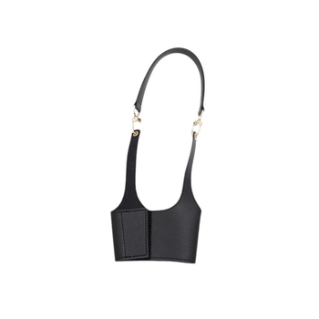 Husă din piele PU pentru pahar de ceai cu lapte – pentru pahar din sticlă cu pai, manevrare manuală, design minimalist pentru exterior