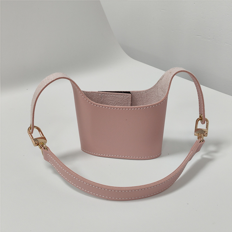 Husă din piele PU pentru pahar de ceai cu lapte – pentru pahar din sticlă cu pai, manevrare manuală, design minimalist pentru exterior